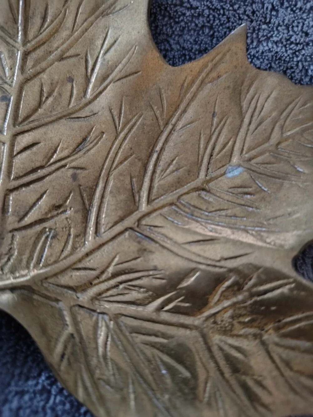 Brass Maple Leaf Decorative Tray 6 By 7 Inch